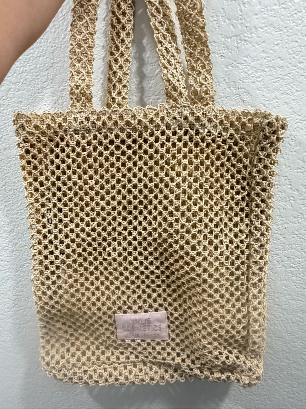 Kylie Cosmetics Beige Woven Tote Bag